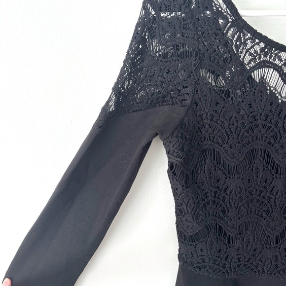 Lilly Pulitzer Black Remmy Lace Dress Fit n Flare Mini Short Preppy 3/4 Sleeve - Picture 4 of 11